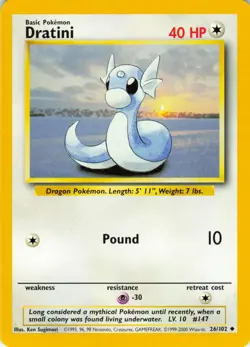 Dratini - 4th Print [1999-2000] - 26/102 Base Set - Pokemon TCG - 1999 - Image 1
