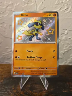 Pokemon TCG Riolu Shiny 173/091 Paldean Fates Holo Rare Scarlet & Violet - Image 1