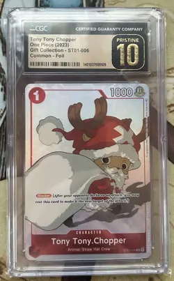 One Piece Tony Tony.Chopper Gift Collection ST01-006 CGC 10 Pristine Black Label - Image 1
