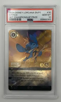 2024 Disney Lorcana En P 1 Stitch Set Championship Prize PSA 10 - Image 1