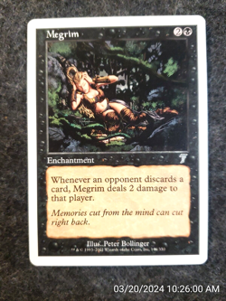 Megrim 7th Edition NM NEVER PLAYED MAGIC THE GATHERING MTG CARD (DS3D1E6) - Image 1