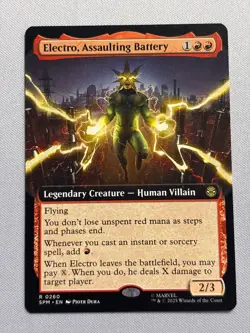 Electro, Assaulting Battery (Extended Art) - Marvel's Spiderman (SPM) - MTG - Image 1