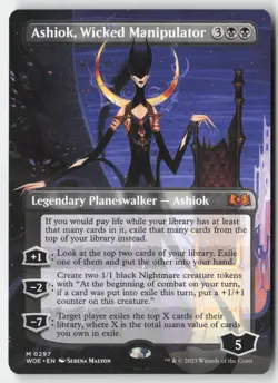 MTG - Ashiok, Wicked Manipulator (Borderless) M Wilds of Eldraine 297 LP-NM - Image 1