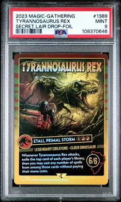 2023 MTG Tyrannosaurus Rex #1389 Secret Lair Drop Foil PSA 9 - Image 1