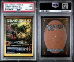 2023 MTG Tyrannosaurus Rex #1389 Secret Lair Drop Foil PSA 9 - Image 3