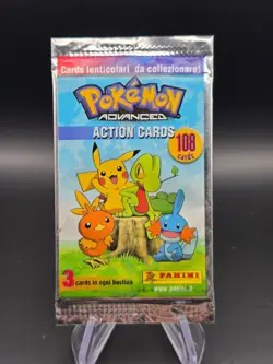 Vintage Pokemon 2004 Panini Action Advanced Sealed Booster Pack Lenticular Cards - Image 1