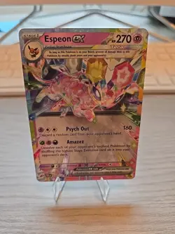 Pokemon TCG Espeon EX Prismatic Evolutions Rainbow Double Rare Holo Card 034/131 - Image 2