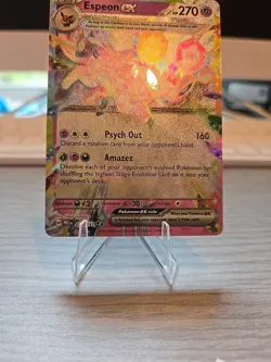 Pokemon TCG Espeon EX Prismatic Evolutions Rainbow Double Rare Holo Card 034/131 - Image 3