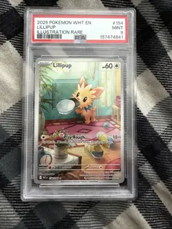 Lillipup 154/086 Sv: White Flare Holo Illustration Card Near Mint PSA MINT 9 - Image 1