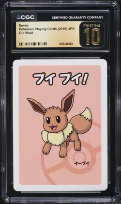 2019 Pokemon Japanese Playing Cards Old Maid Eevee CGC 10 PRISTINE - Image 1