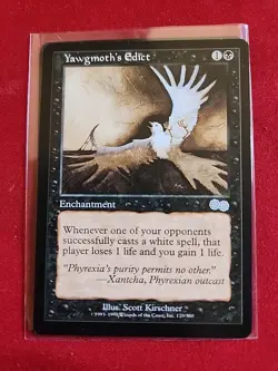 Yawgmoth's Edict - Urza's Saga - MTG Magic - Uncommon - Black Enchantment - Image 1