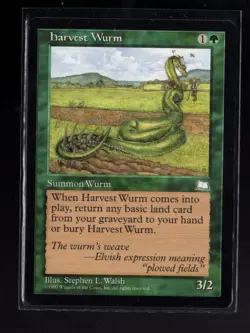Harvest Wurm 1997 Common Vintage Weatherlight Magic The Gathering Near Mint - Image 1