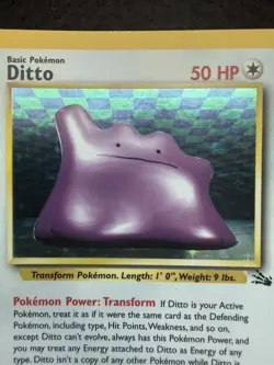 1999 Pokemon TCG Ditto 3/62 Holo Rare Fossil Set (LP) - Image 3