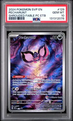 2024 Pokemon SVP EN-SV Black Star Promo Pecharunt PSA 10 #129 - Image 1