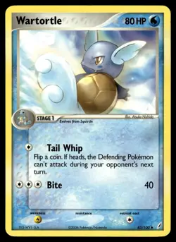 Wartortle 43/100 Uncommon Crystal Guardians Pokemon Moderately Played - Image 1