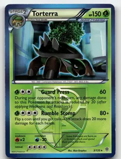 TORTERRA 3/135 RARE PLASMA STORM POKEMON MODERATELY PLAYED - Image 1
