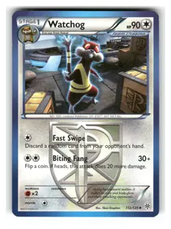 Watchog 112/135 Uncommon Plasma Storm Pokemon Moderately Played - Image 1