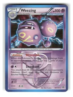 Weezing 58/135 Holo Rare Plasma Storm Pokemon Holo Moderately Played - Image 1