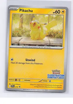 Pikachu (Illustration Contest 2024) 214 Promo Scarlet & Violet Promo Pokemon MP - Image 1