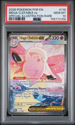 Pokemon TCG Mega Clefable Ex #119 Pokemon Perfect Order PSA 10 - Image 1