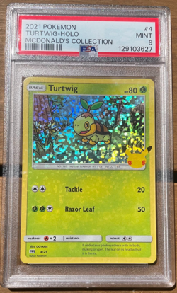 2021 Pokemon Turtwig Holo Mcdonalds 25TH Anniversary Collection 4/25 PSA 9 - Image 1