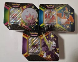 Pokemon TCG Shining Fates Tins Set of 3 - Eldegoss, Boltund, & Cramorant - New - Image 1