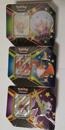 Pokemon TCG Shining Fates Tins Set of 3 - Eldegoss, Boltund, & Cramorant - New - Image 2