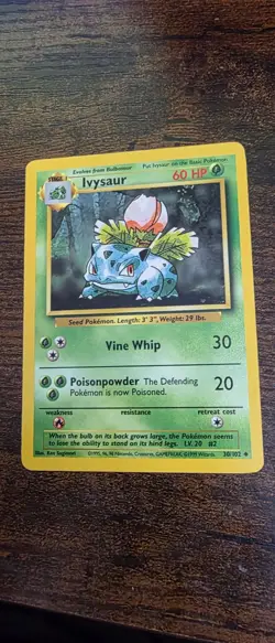 Ivysaur 30/102 Uncommon Base Set Unlimited Pokemon Lightly Played - Image 1