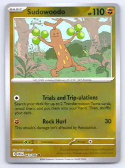 Pokemon Sudowoodo ME04: Chaos Rising CRI UC REVERSE HOLO 043/086 NM - Image 1