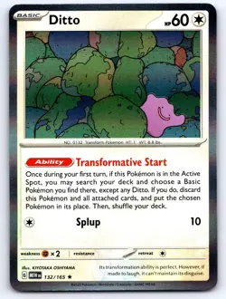 Ditto 132/165 Rare 151 Pokemon Holo Near Mint - Image 1