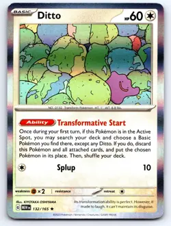 Ditto 132/165 Rare 151 Pokemon Holo Near Mint - Image 1