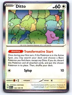 Ditto 132/165 Rare 151 Pokemon Holo Near Mint - Image 1