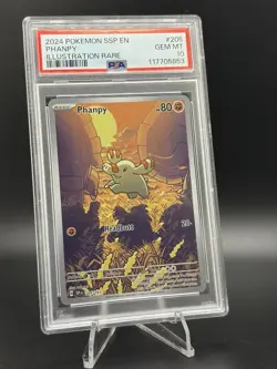 Pokemon 2024 Phanpy 205/191 Illustration Rare Surging Sparks GEM MINT PSA 10 - Image 2