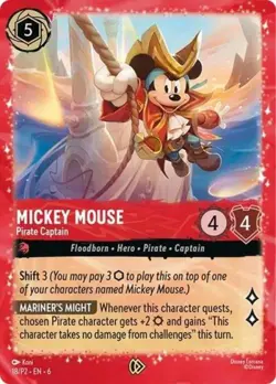 Mickey Mouse - Pirate Captain - NM Holofoil - Disney Lorcana Promo Cards 018 - Image 1