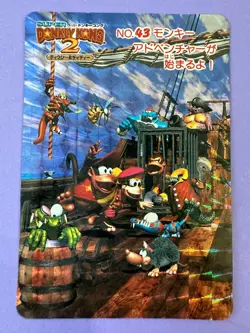 Bandai Dixie & Titty NO.43 The Monkey Adventure Super Donkey Kong 2 trading card - Image 1