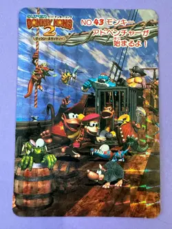 Bandai Dixie & Titty NO.43 The Monkey Adventure Super Donkey Kong 2 trading card - Image 2