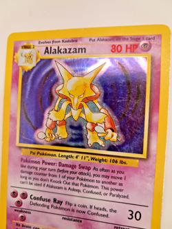 Alakazam 1/102 Holo Rare Base Set Pokemon Card WOTC 1999 Vintage MP - Image 5