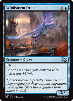 Windstorm Drake #392 | Near Mint | Foundations Jumpstart Magic MTG - Image 1