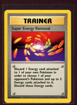 Super Energy Removal Non-Holo 1999 WOTC Pokemon Card 79/102 Base Set EXC/LP - Image 1