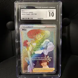 Pokemon TCG Full Art Trainer Milo Rebel Clash 201/192 Holo Secret Rare CGC 10 - Image 1