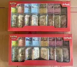Lot of 2 - Pokemon TCG Prismatic Evolutions 8-Tin Costco Sets NEW Factory Sealed - Image 1