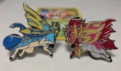 Pokemon Shiny Zacian & Zamazenta TCG Enamel Pin Set - Lot C - Image 1