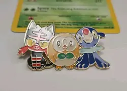 Pokemon Popplio Litten Rowlet Alola Starters Collector's Enamel Pin Lot F - Image 1