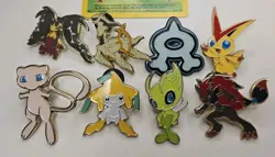Pokemon 8 Mixed Enamel Pin Set Mew Zoroark Mawile Arceus Celebi Jirachi - Lot J - Image 1