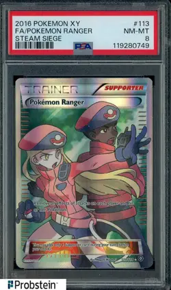 2016 Pokemon XY Steam Siege #113 Pokemon Ranger Fa PSA 8 NM-MT - Image 1