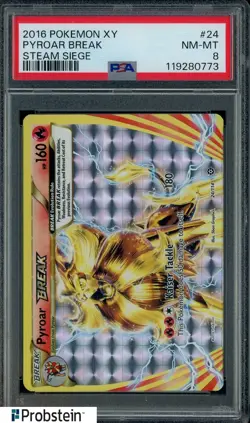 2016 Pokemon XY Steam Siege #24 Pyroar Break PSA 8 NM-MT - Image 1