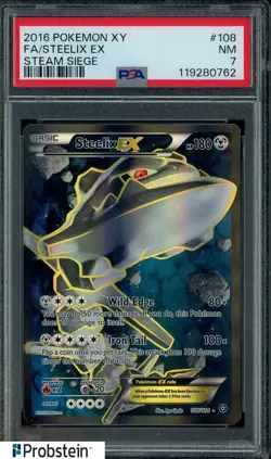 2016 Pokemon XY Steam Siege #108 Steelix Ex Fa PSA 7 NM - Image 1