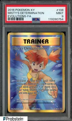 2016 Pokemon XY #108 Misty's Determination Evolutions FA PSA 9 MINT - Image 1