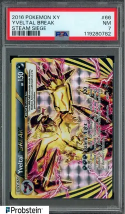 2016 Pokemon XY Steam Siege #66 Yveltal Break PSA 7 NM - Image 1