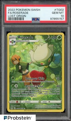 2022 Pokemon Lost Origin #TG02 Roserade SWSH Fa PSA 10 GEM MINT - Image 1